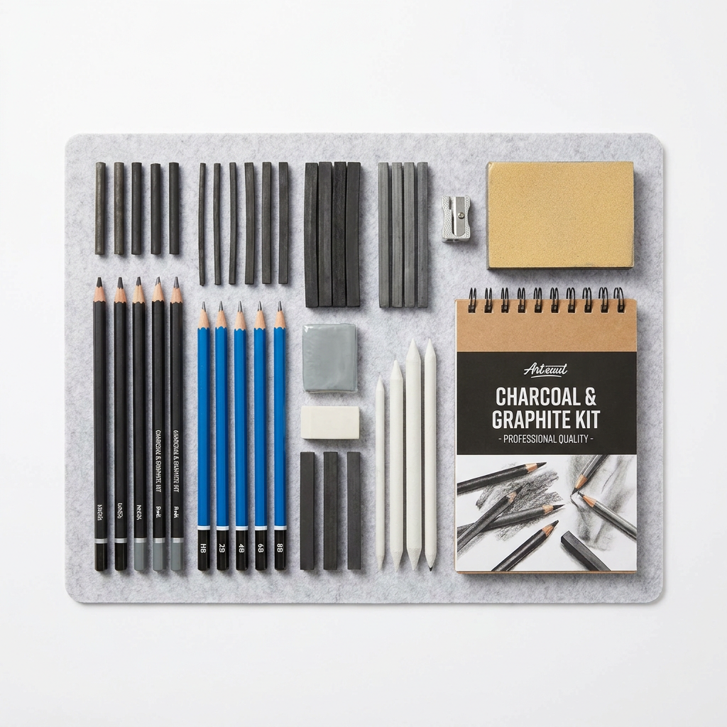 Charcoal and graphite drawing kit